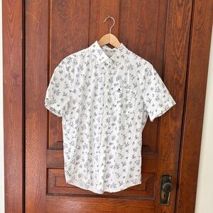 Original Penguin White and Blue Floral Men's Shirt Size M